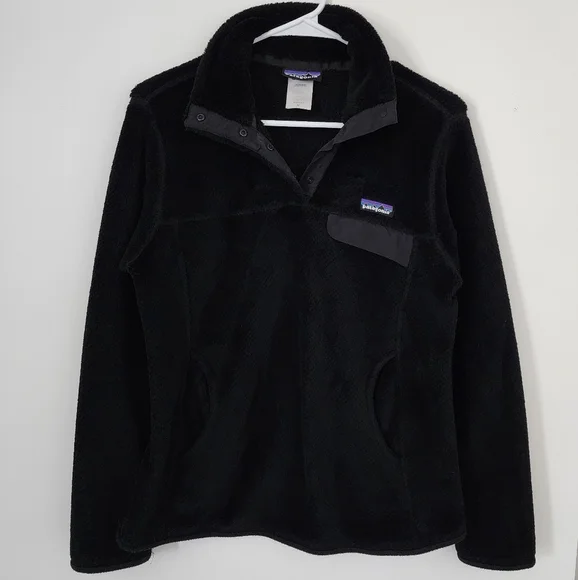 Patagonia Snap-T Black Fleece Jacket Pullover Women's Medium Outdoors Hiking - Picture 7 of 7